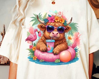 Letnie wibracje Png, Projekt krowy górskiej Png, Projekt koszulki letniej retro, Zabawny nadruk na koszulce plażowej, Letni projekt sublimacji, Grafika plażowa Png
