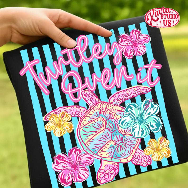 Turtley Over It Png, Preppy Sea Turtle Png,retro Summer Coastal Preppy ...