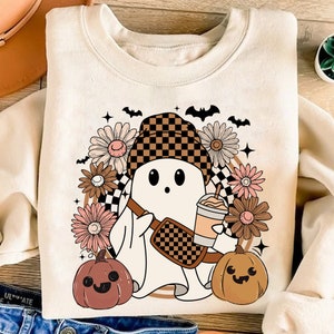 Boo-jee Halloween Ghost Png, Checkered Halloween Pumpkin Png, Bougie, Coffee Ghost Png, Spooky Season, Cute Ghost Png, Halloween Mama