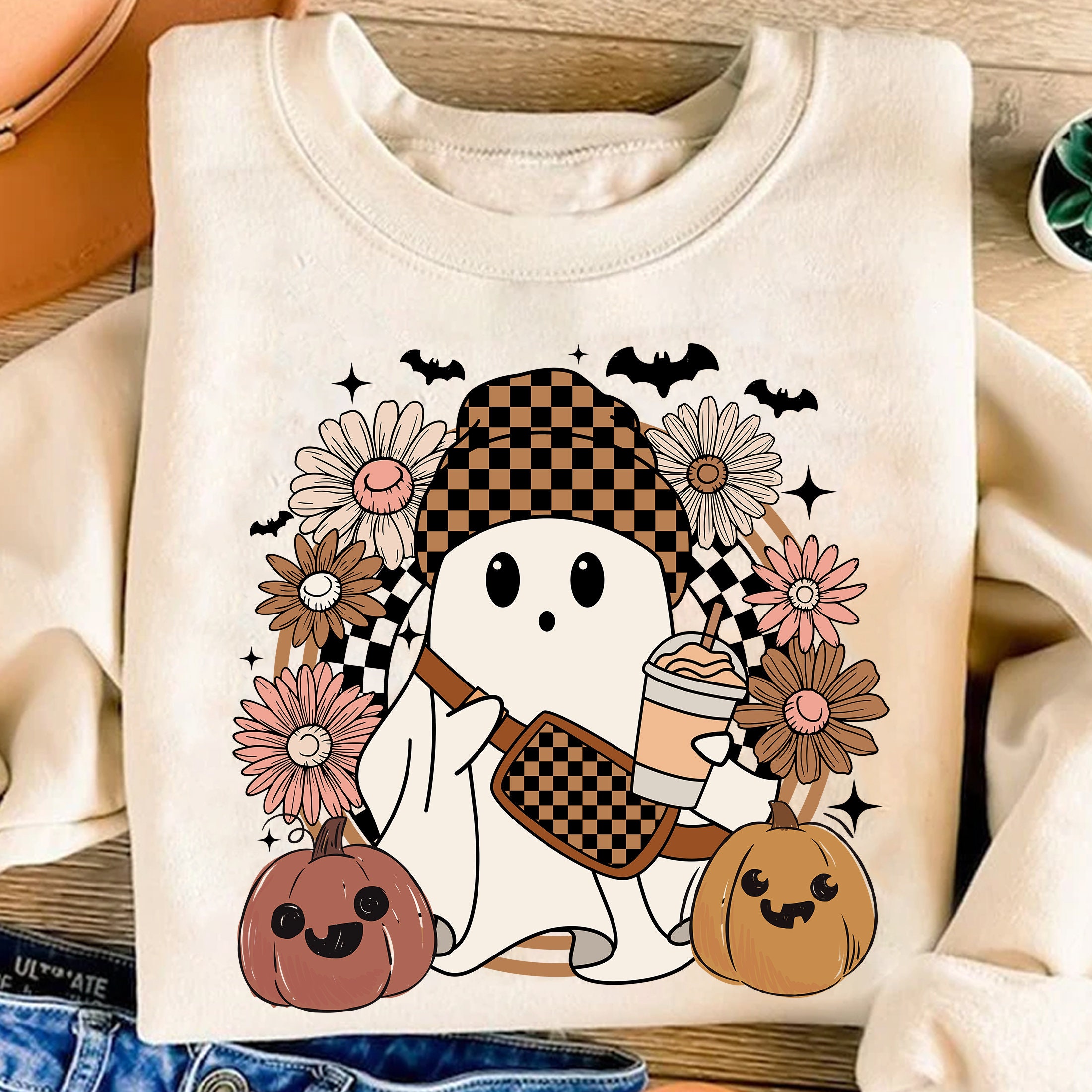 Boo-jee Halloween Ghost Png, Checkered Halloween Pumpkin Png, Bougie, Coffee Ghost Png, Spooky Season, Cute Ghost Png, Halloween Mama