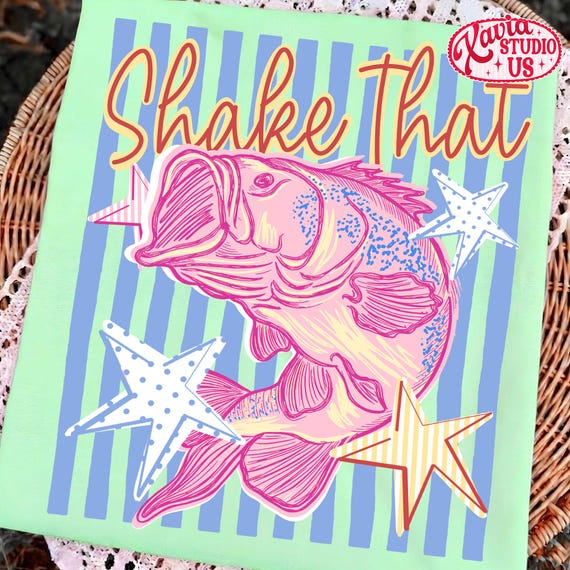 Shake That Bass Png, Lake Babe Png, Summer Stripes Png, Preppy Fish Png, Funny Beach Png,  Retro Bass Png, Fishing Trip Png,