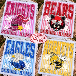 Custom Mascot Neon Striped Png, School Spirit Design, Neon Test Day Png, Preppy Whimsy Png, Back To School Sublimation, Test Day image 6