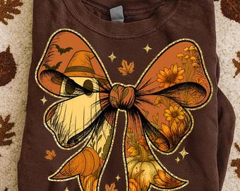 Floral Fall Ghost Coquette Png, Boho Halloween Pumpkin Png, Retro Spooky Coquette Halloween Png, Vintage Autumn Shirt Design