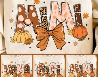 Fall Nana Mimi Gigi PNG, Fall Coquette Pumpkin, Fall Vibes Png, Autumn Coquette, Coquette Nana sublimatie downloaden, Instant Download