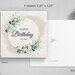 Printable Birthday Card, Greeting Card, Flower, Square, Script ...