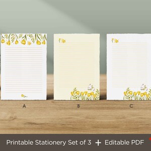 Spring Floral Letter Writing Paper Printable ,Printable Floral Botanical Writing Paper, Aesthetic Stationery, Downloadable Stationery