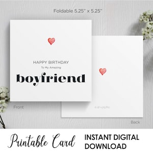 Alles Gute zum Geburtstag für meinen tollen Freund, Geburtstagskarte für Freund, Geburtstagskarte für Verlobte, quadratische Geburtstagskarte, digitaler Download