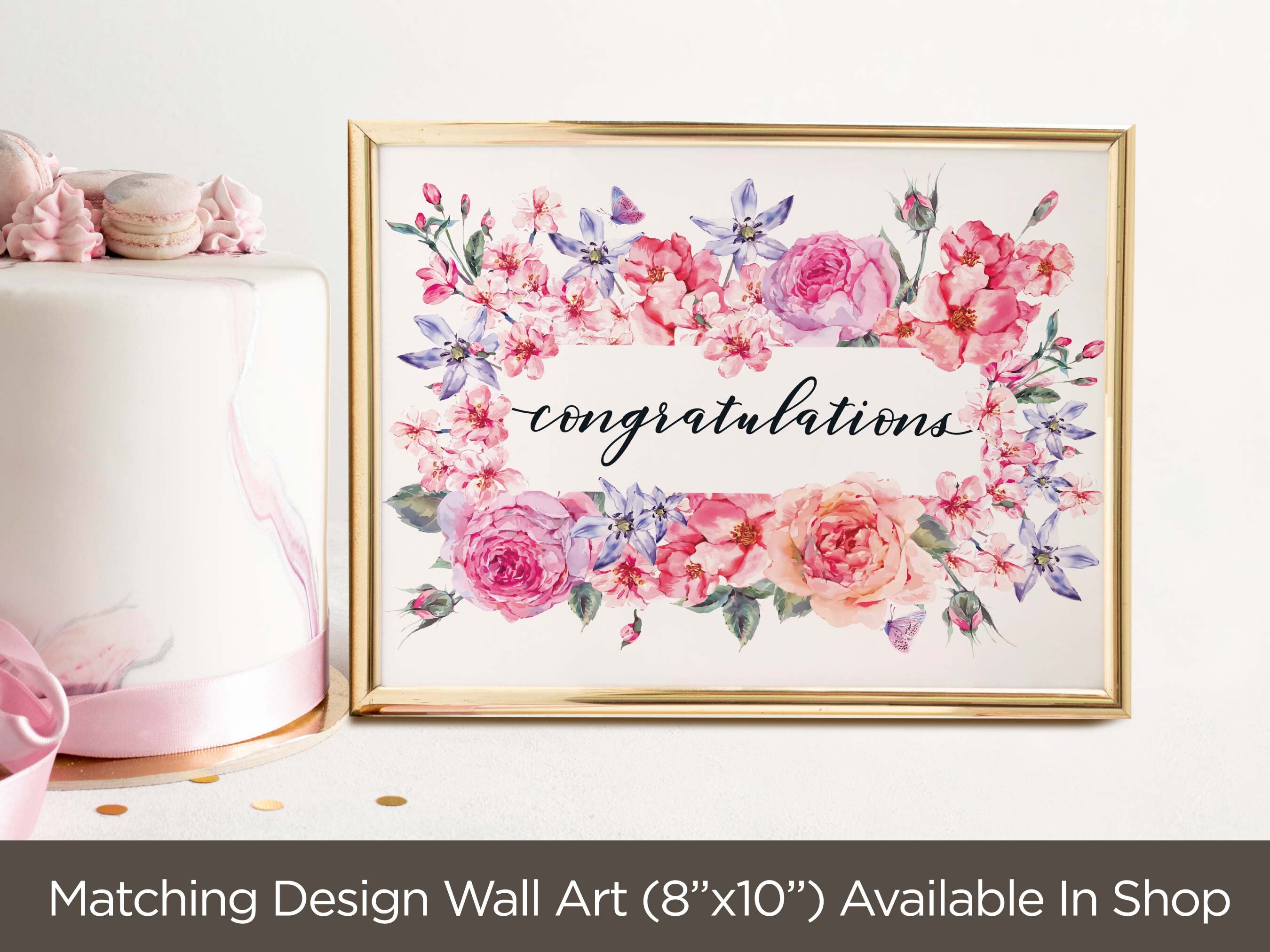 Floral Congratulations Card: Printable Greeting Card (digital Download ...