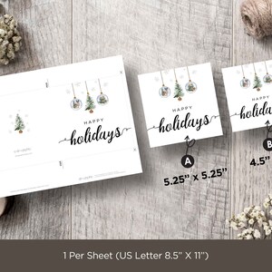 Happy Holiday Printable Cards, Printable Holiday Cards, Christmas ...