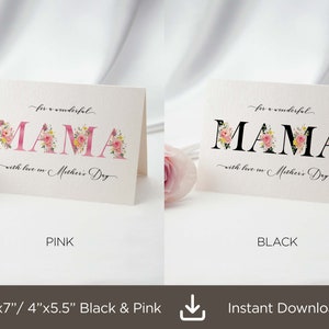 Floral Wonderful Mothers Day Mama Printable Card, Floral Mothers Day Mama Card, Mothers Day Card For Mama For Mom, Digital download
