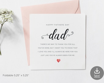 Fathers Day Printable Poem Cardi Love You Daddyprintable - Etsy
