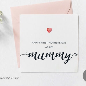 Tarjeta imprimible para el primer día de la madre como mi mamá, tarjeta sencilla para el día de la madre con forma cuadrada, tarjeta para el primer día de la madre con feliz cumpleaños, descarga digital
