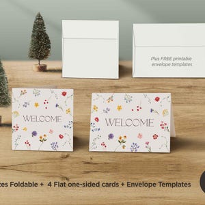Cartões de boas-vindas de flores silvestres, Cartão de boas-vindas de casamento para impressão, Cartão de boas-vindas de vizinho, Cartões de bairro, Cartão de boas-vindas, Download digital