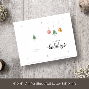 Happy Holiday Printable Cards, Printable Holiday Cards, Christmas ...