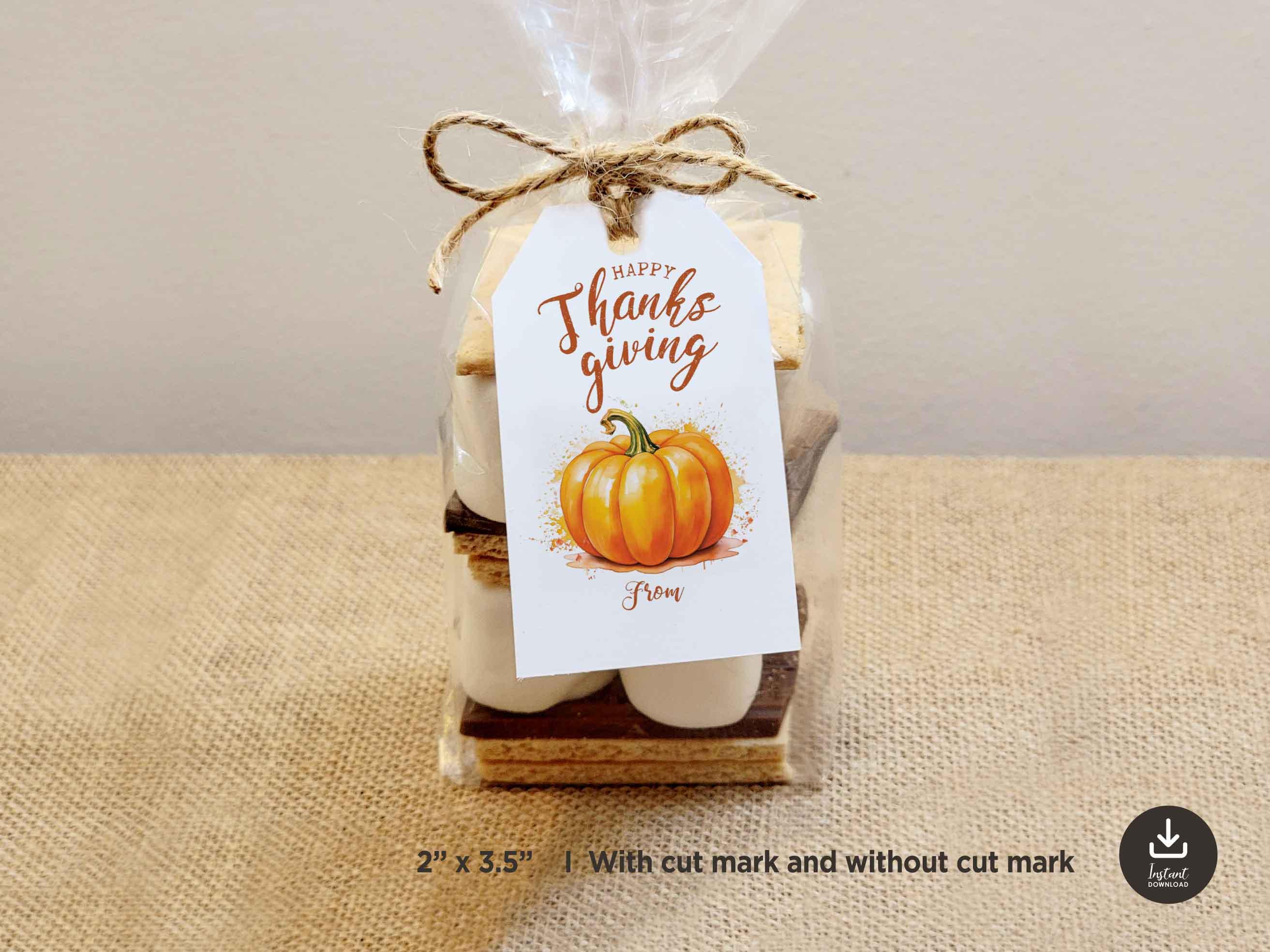 Printable Thanksgiving Cookie Gift Tag Thanksgiving Printable Favor Tag ...
