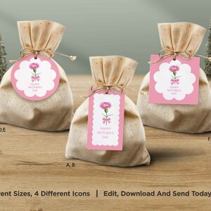 Mother's Day Gift Tag Template, Mothers Day Favor Tag,Editable Gift Tag For Mom For Grandma for Nanny, For Friend For Sister Edit with Corjl