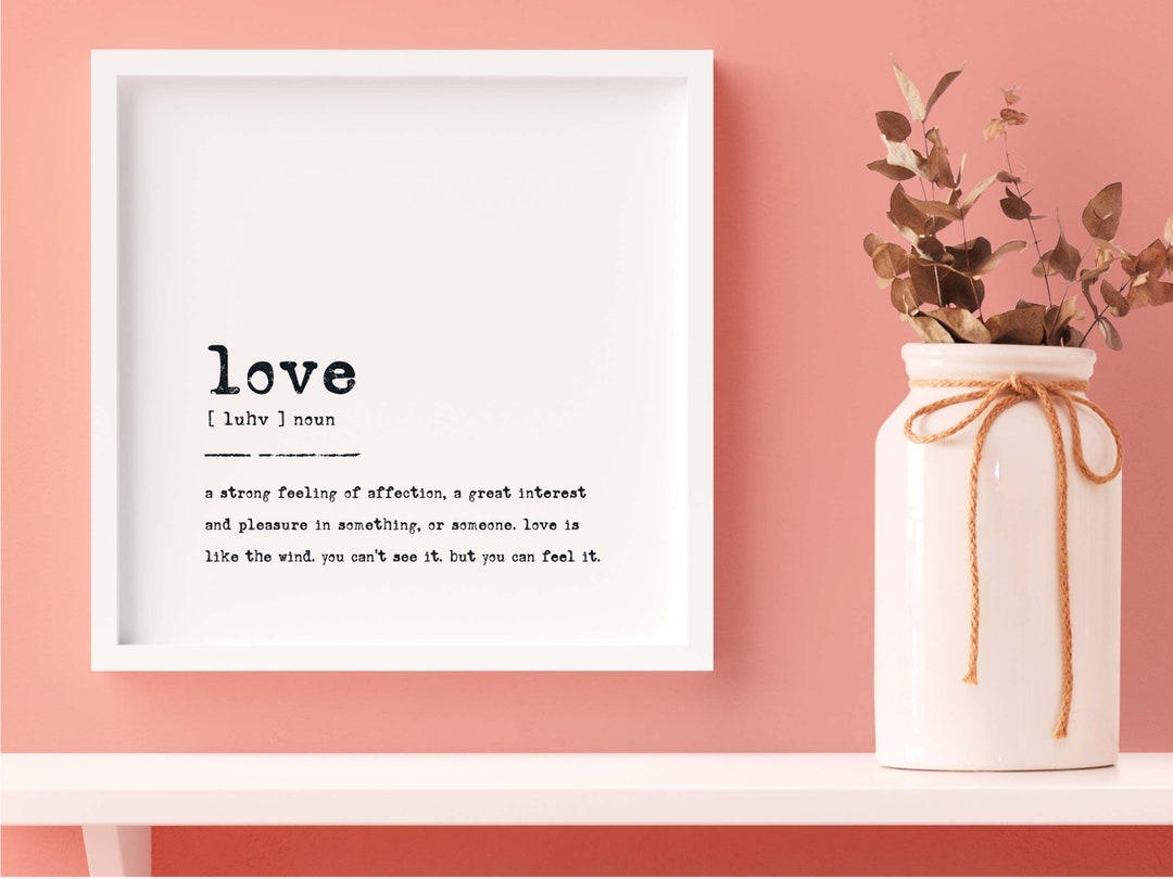 Printable Love Definition Wall Art, Valentine's Day Wall Art, Love Wall
