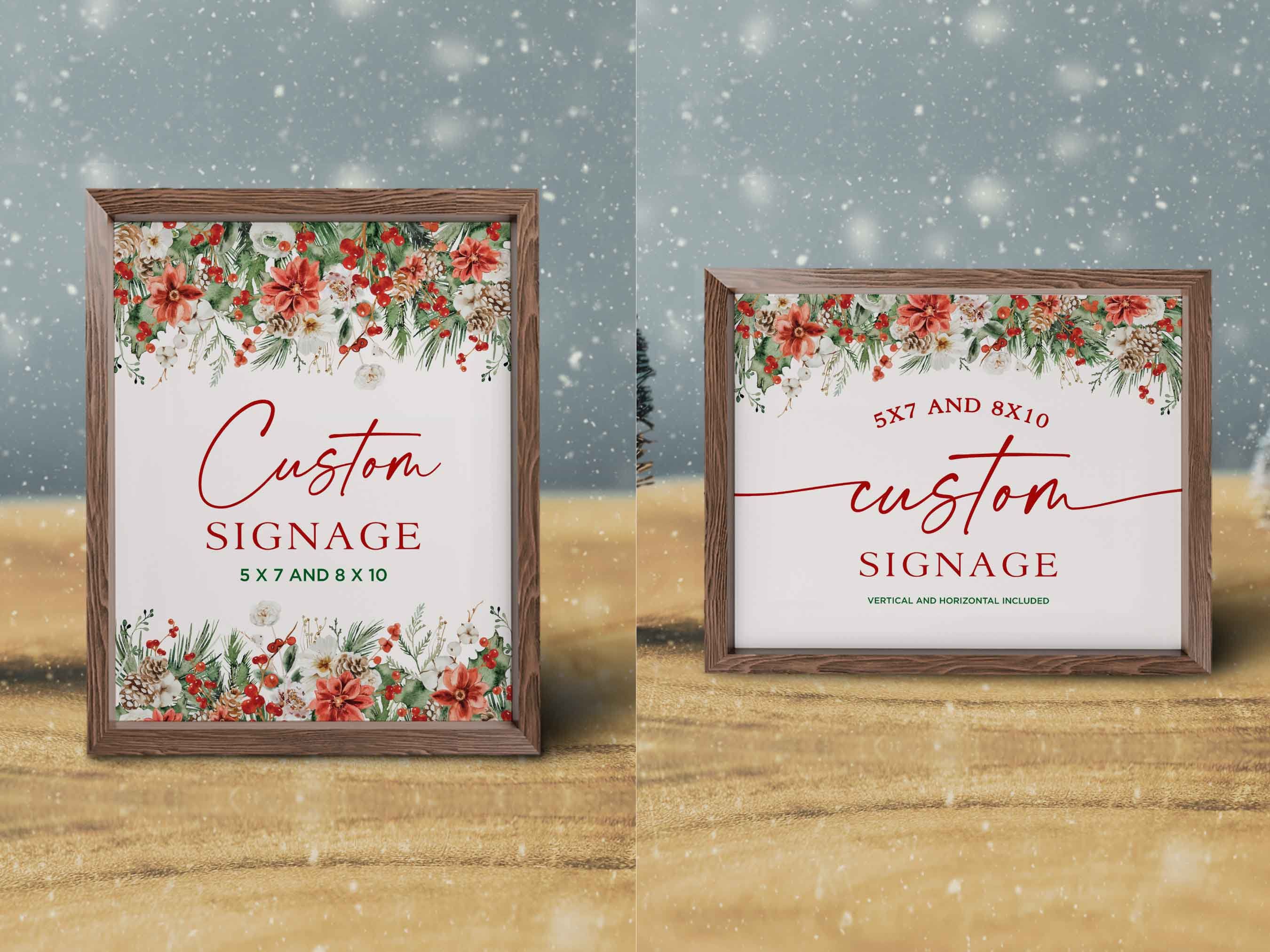 Sign Off Pattern Christmas Editable Christmas Sign Template: Custom Holiday Decor (digital ...