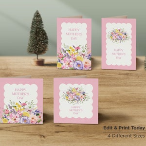 Mother's Day Card Birthday Card, Thank you card, Editable Card for Mom, Card for Mommy, Card for Grandma, Cute Note Card Edit with Corjl