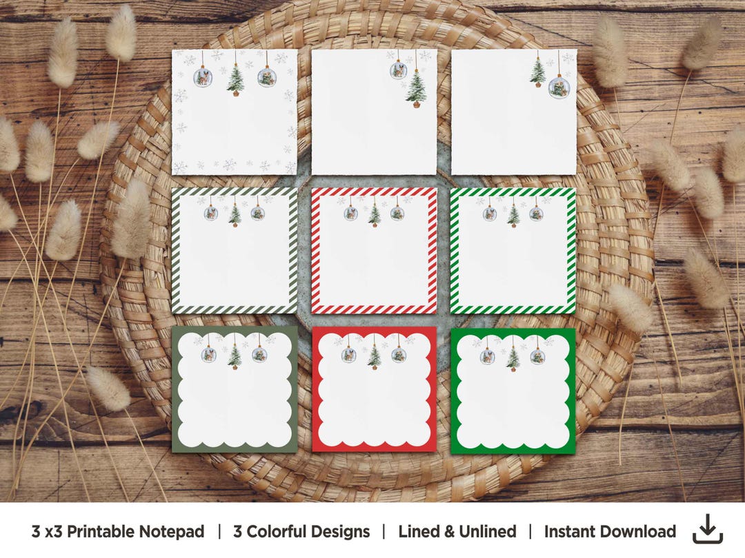 Printable Christmas Notepad,cute Christmas Notepad,christmas Printable ...