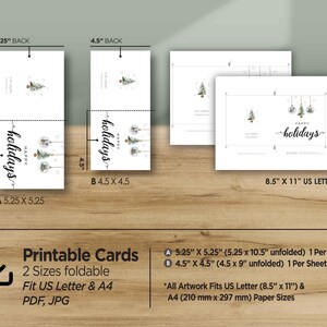 Happy Holiday Printable Cards, Printable Holiday Cards, Christmas ...