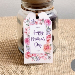 Etiquetas de regalo para el Día de la Madre con motivos florales imprimibles, etiquetas para mamá y abuela, etiquetas de regalo para el Día de la Madre, etiquetas de regalo para el Día de la Madre, descarga instantánea