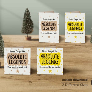 Absolute Legends Você costumava trabalhar com cartão, cartão de aniversário para colega de trabalho novo para impressão, para chefe colega de trabalho, download digital