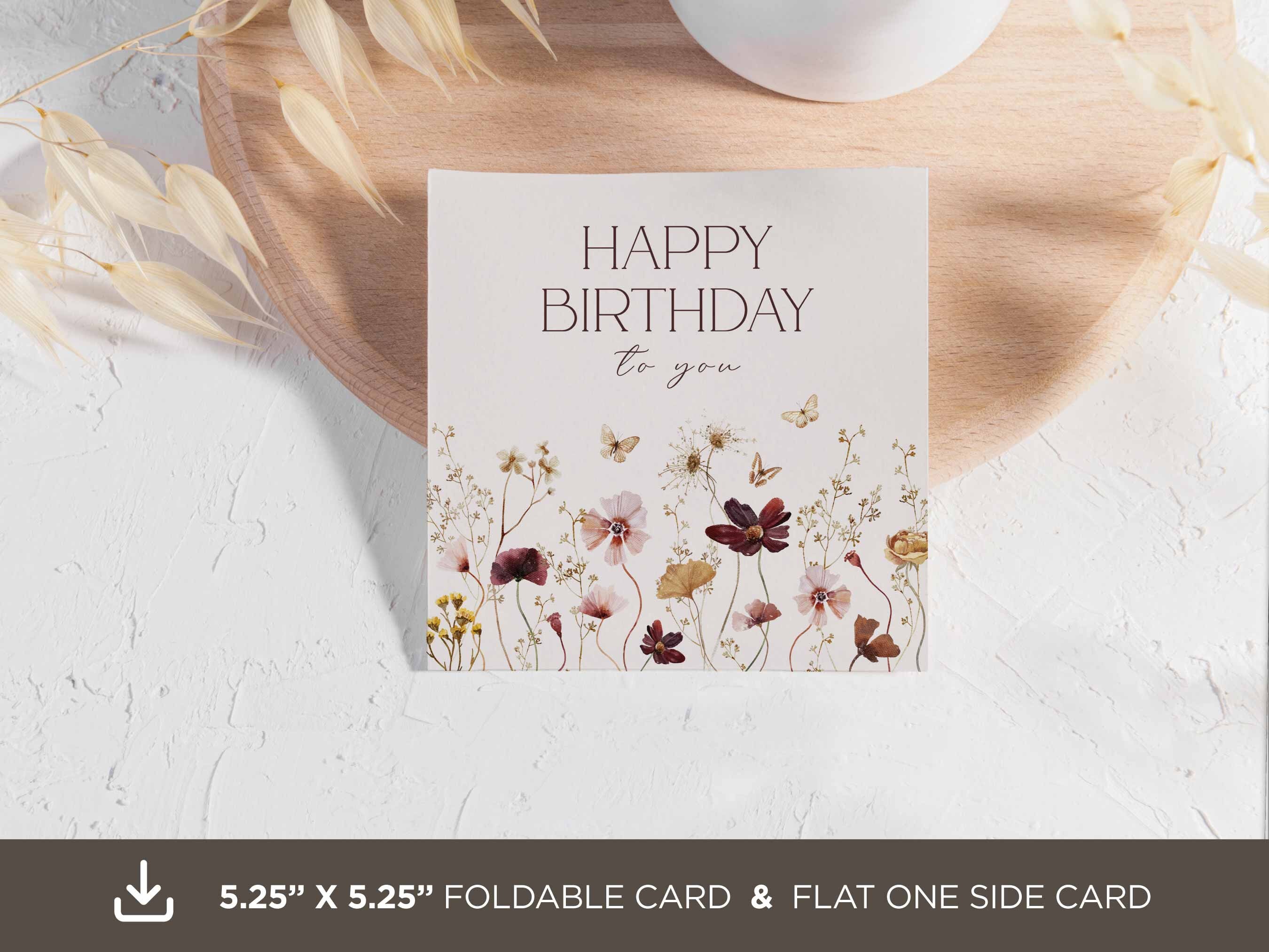 Wildflower Birthday Card Printable Wildflowers Birthday Card - Etsy