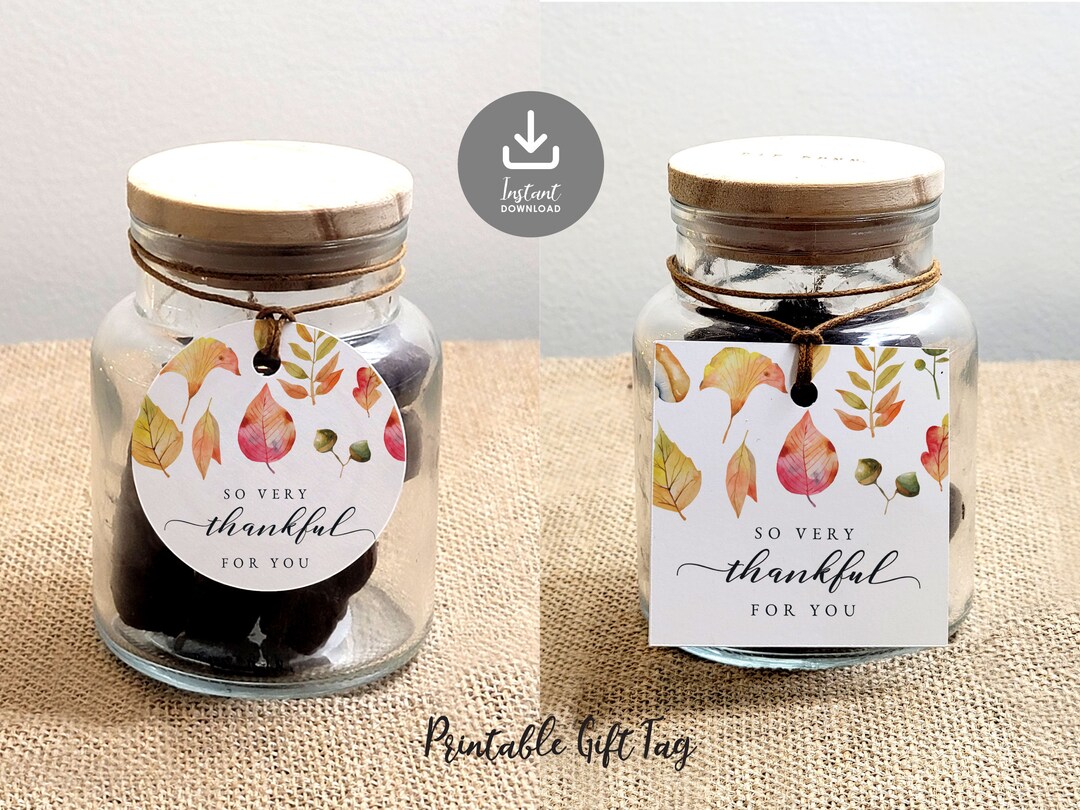 Printable Round Thanksgiving Favor Tag so Very Thankful for You Gift ...