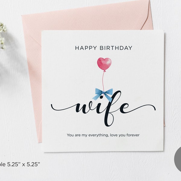 Birthday Card For Wife With Poem,Romantic Birthday Card For Wife, Wife's Birthday Gift Idea,Heartfelt Birthday Card To Wife,Digital Download