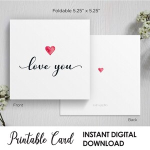 Afdrukbare Valentijnsdagkaart, afdrukbare Moederdagkaart, afdrukbare jubileumkaart, minimalistische Valentijnsdag, digitale download