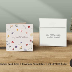 Cartão de felicitações floral para impressão, cartão de felicitações de casamento, cartão de formatura, cartão de felicitações floral, download digital