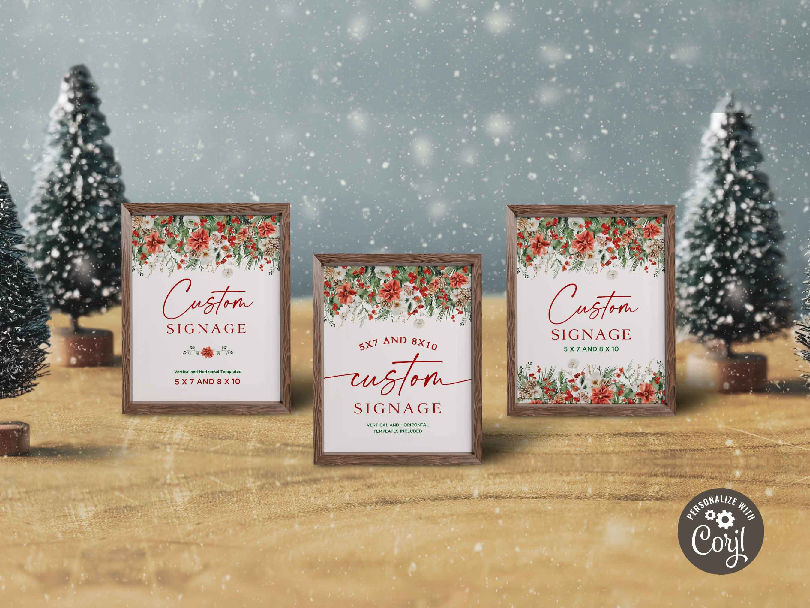 Sign Off Pattern Christmas Editable Christmas Sign Template: Custom Holiday Decor (digital ...