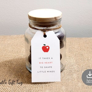 Etichette regalo di apprezzamento per gli insegnanti stampabili, etichette regalo per insegnanti con messaggio, etichetta per insegnanti in carta Kraft, download immediato