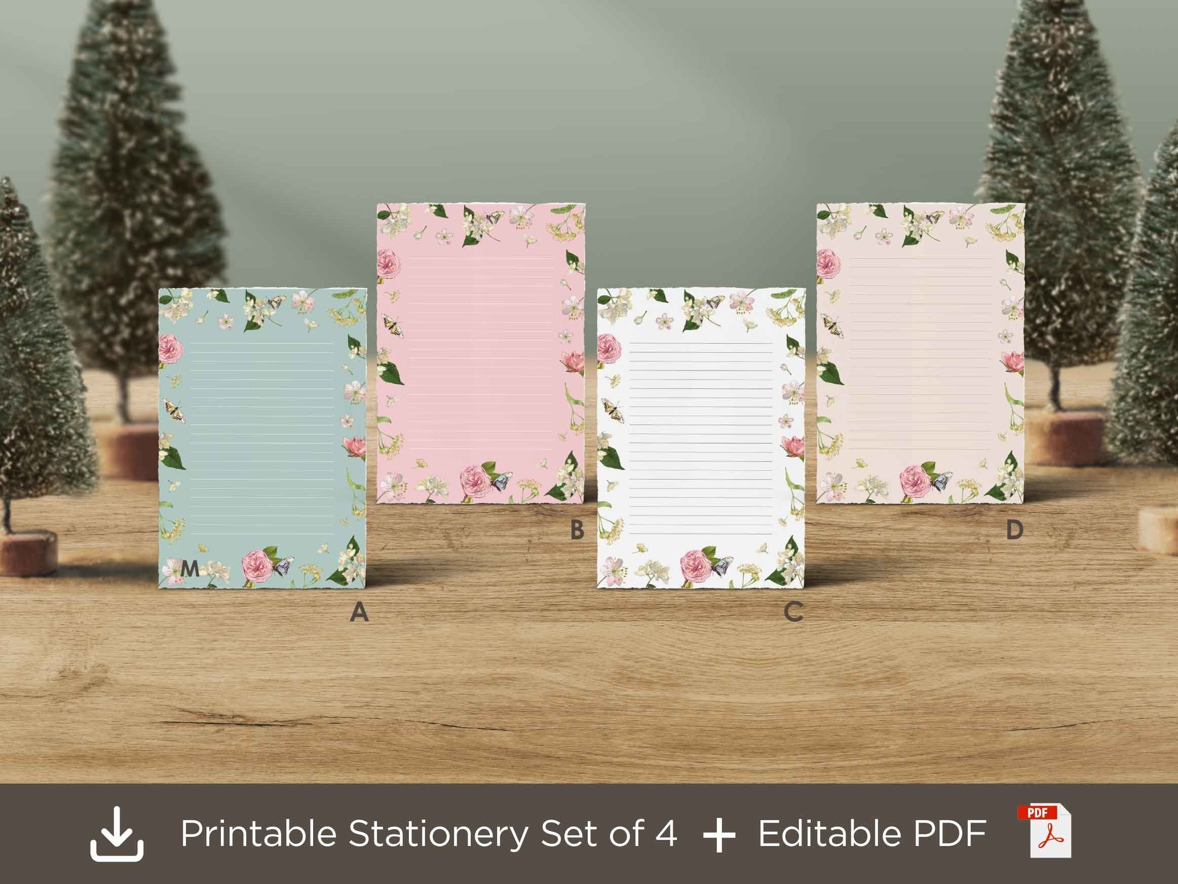 Floral Letter Writing Paper: Botanical Stationery Set (digital Download ...