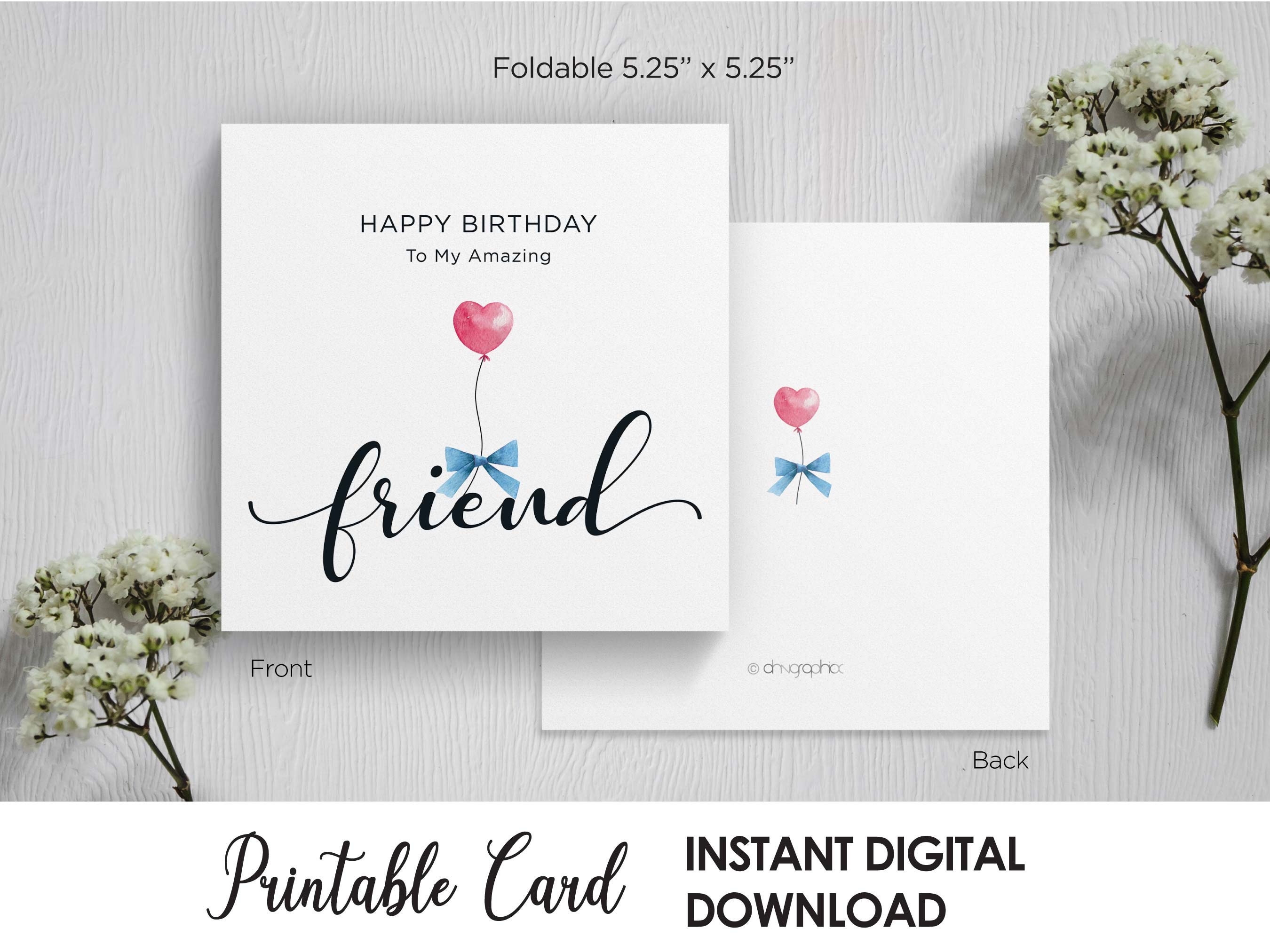 Printable Birthday Cards Foldable For Friends