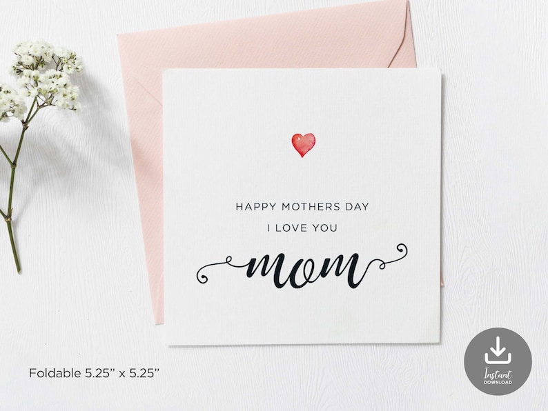Printable Happy Mothers Day Nana Poem Card, Simple Square Nana Mothers ...