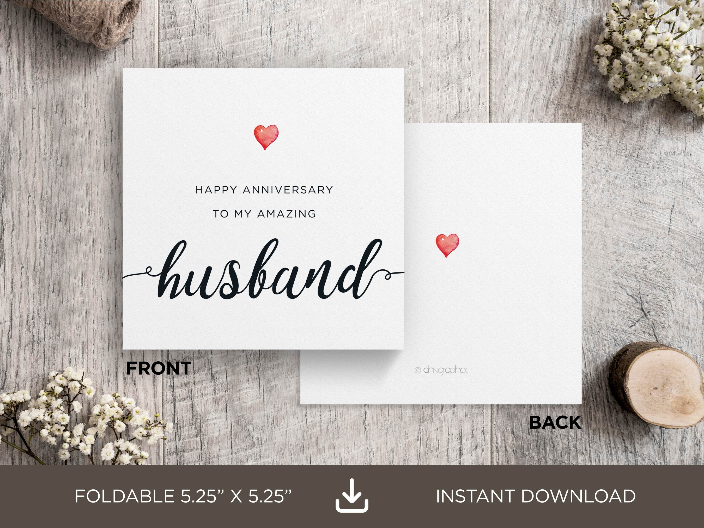 Happy Anniversary to My Amazing Husband Printable Card,anniversary Card ...