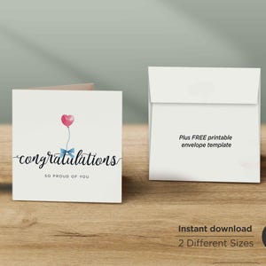 Afdrukbare felicitatiekaart, You Did It-kaart, trotse gefeliciteerd, je bent geslaagd, nieuwe baan, goed gedaan, examens gehaald, digitale download