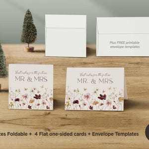 Fall Wildflower Future Card Mr. and Mrs., afdrukbare bruiloft gefeliciteerd kaart, bruids douche verlovingskaart bruid en bruidegom