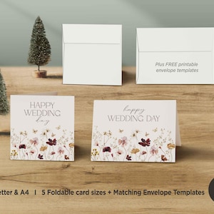 Wildflower Wedding Day Card,Printable Wedding Congratulations Card,Printable Wedding Card, Wildflower Congratulations Card,Digital Download