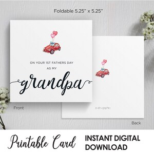 Happy First Fathers Day Card, On Your 1st Fathers Day As My Grandpa, Cute Fathers Day Card, Square Fathers Day Card, Grandpa Greeting Card