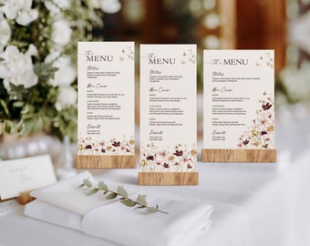 Wildflower Wedding Menu Template: Editable Fall Menu Card (Digital Download)