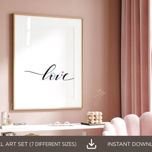 Love Printable Art, Inspirational Art, Love Quote Print, Love Sign, Typography Poster, Romantic Decor, Love Wall Art, Digital Download