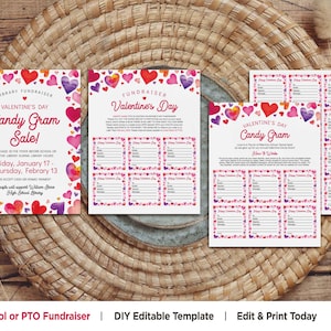 Candy Gram Editable Valentine Candy Gram Template,School Daycare Fundraiser PTA PTO Gratitude Candy Gram,School Fundraiser PTO,EditwithCorj