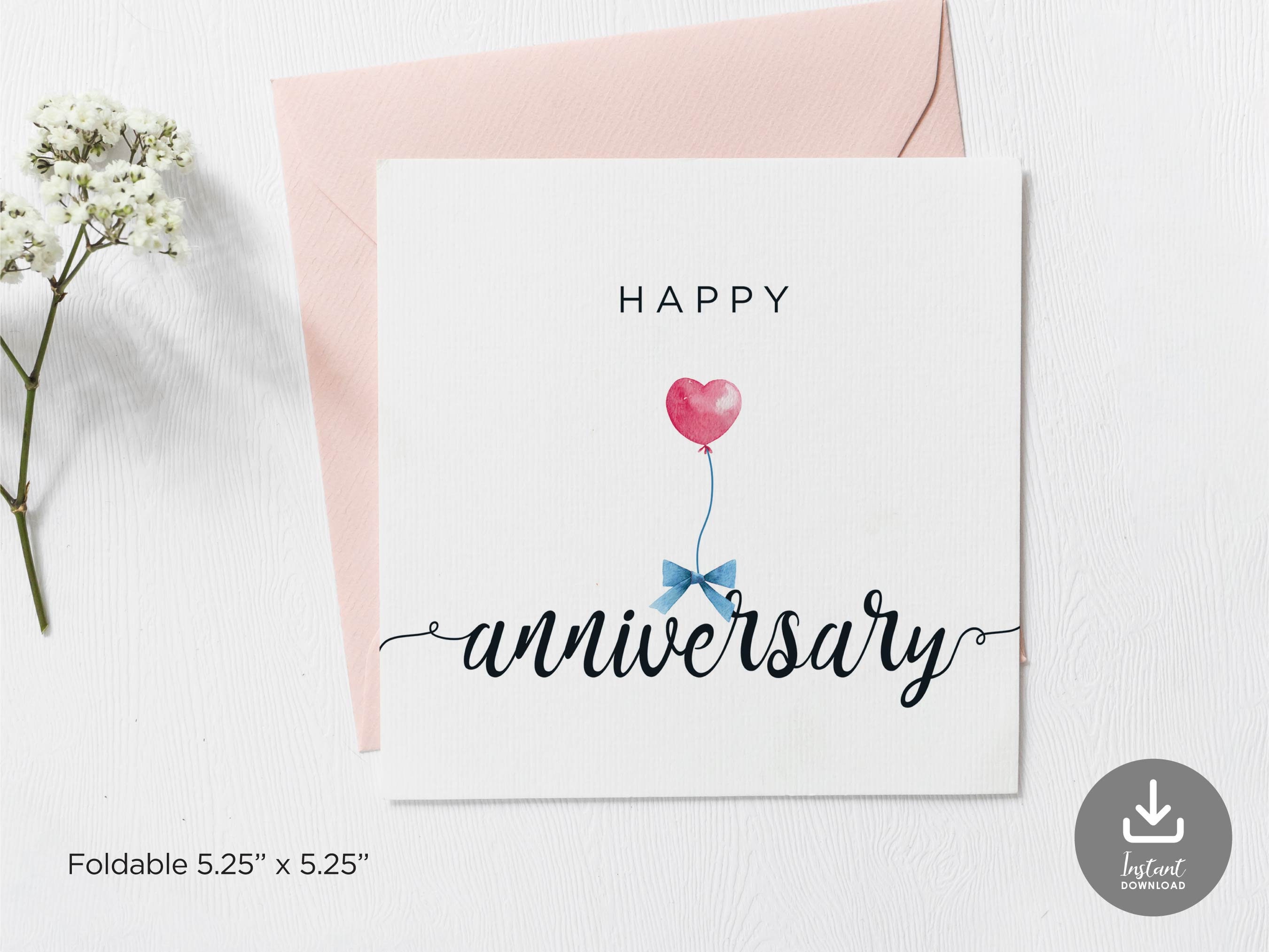 Happy Anniversary Printable Card, Happy Anniversary Card, Wedding ...