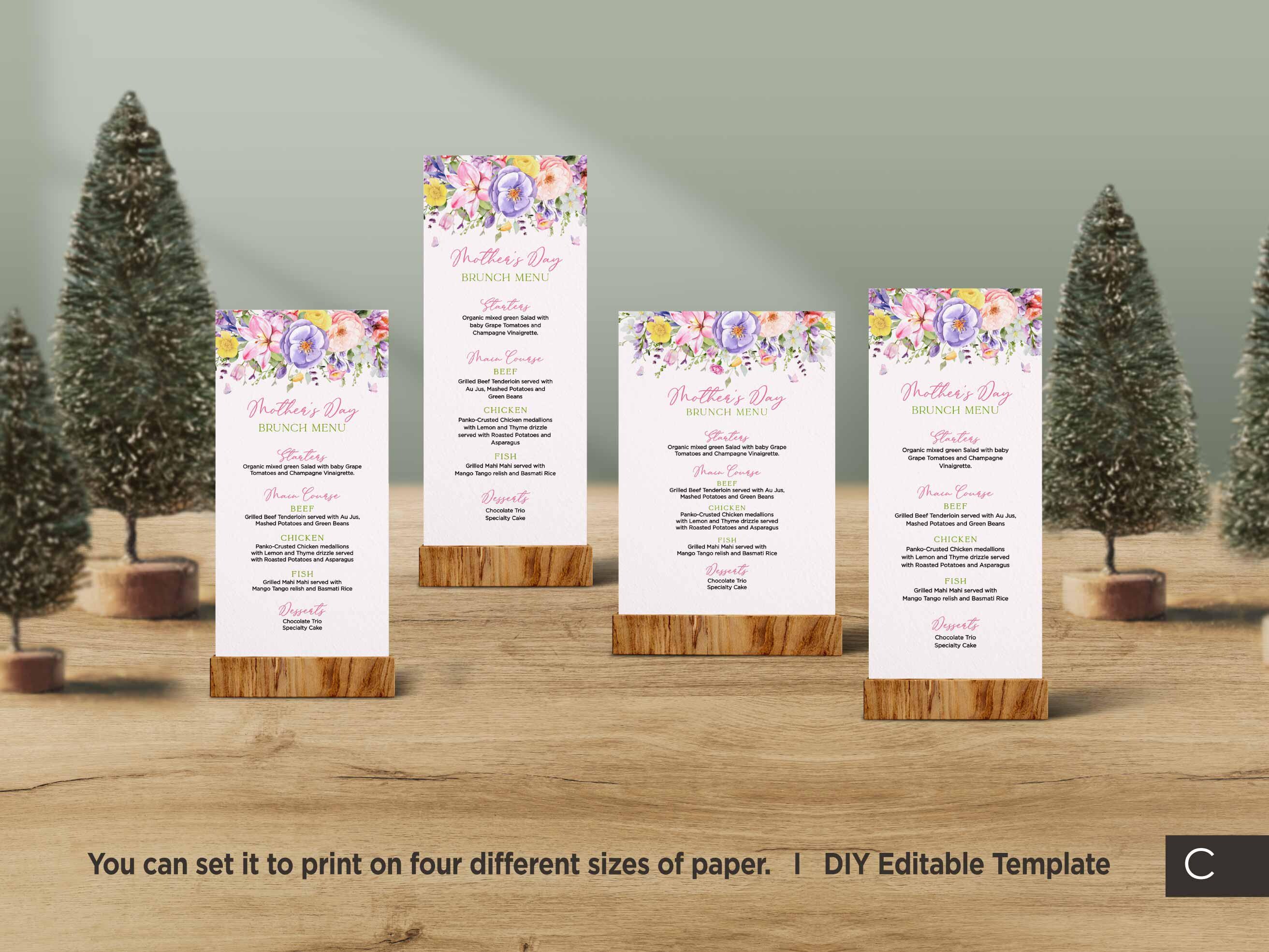 Pink Flowerbackdrop Menu Pink Floral Menu Template: Editable Brunch, Lunch, Dinner (edit With ...