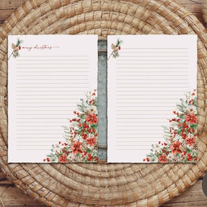 Christmas Stationery: Floral Printable Writing Paper (Digital Download)