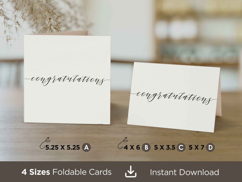 Minimalist Congratulations Card: Modern Calligraphy (digital Download ...