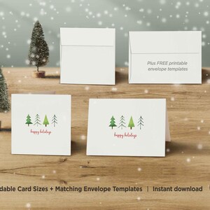 Cartão de boas festas para imprimir, cartão de férias para imprimir, cartão de férias de Natal em aquarela, cartão de Natal em branco Download digital